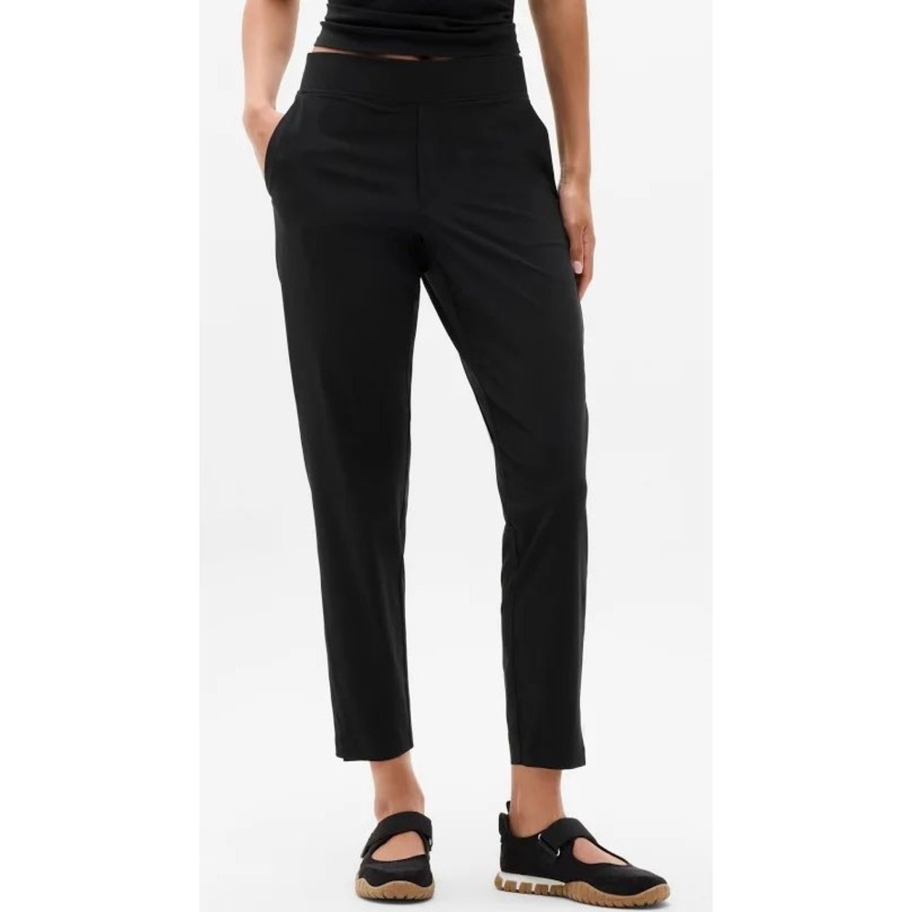 Athleta Brooklyn Ankle Pant Black 4T Tall Tapered Travel Workout Gym Minimalist